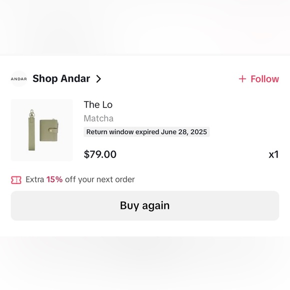 Andar the Lo Olive Green Wallet with Strap - Picture 5 of 5